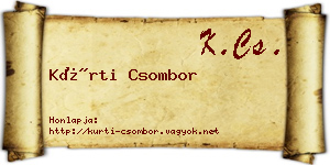 Kürti Csombor névjegykártya